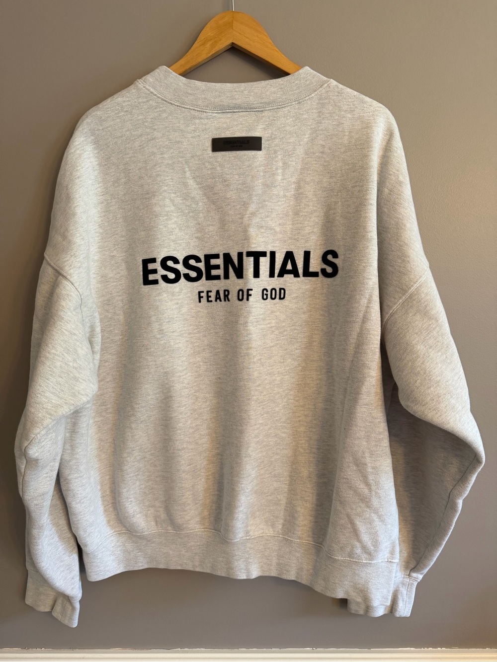 Fear of God Crewneck Sweatshirt in Light Gray with Chest Logo - Picture 4 of 7